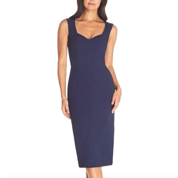 Dress The Population Elle Sheath Midi Dress in Midnight Navy sz S - Picture 1 of 5